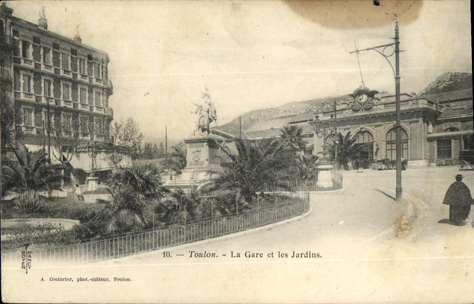 Toulon — La Estación y los Jardines — A. Couturier, fotógrafo-editor, Toulon.