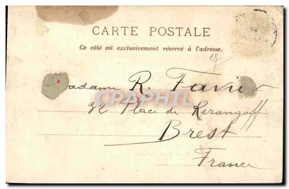 Toulon — La Estación y los Jardines — A. Couturier, fotógrafo-editor, Toulon. — Reverso