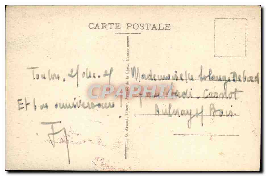 Toulon - Vue sur Magaud — éditeur G. Arnaud, n° 130 — Verso