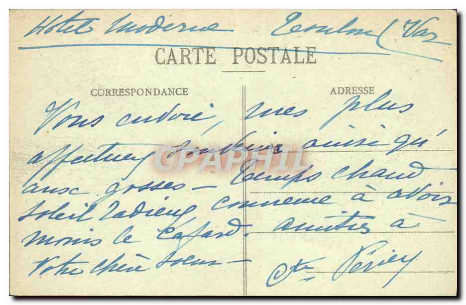 CPA Toulon Allee de Palmiers — Verso