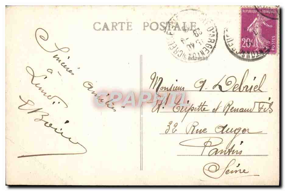 Barrage d'Éguzon (Indre) — Prise d'eau, rive droite — En haut à gauche, la cité ouvrière et les transformateurs — Achterkant