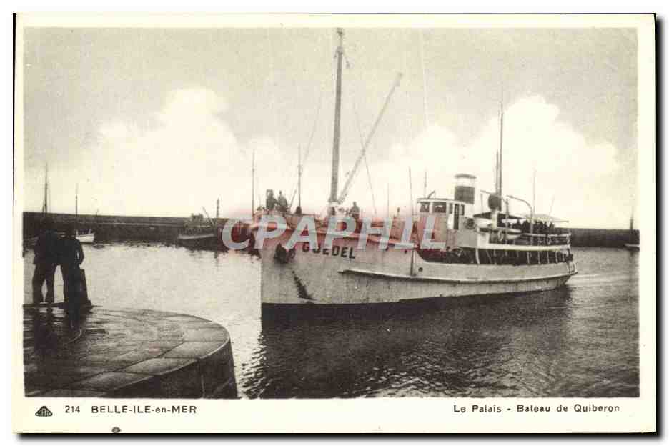 Belle-Île-en-Mer — Le Palais, bateau de Quiberon — CPAPHIL n°214