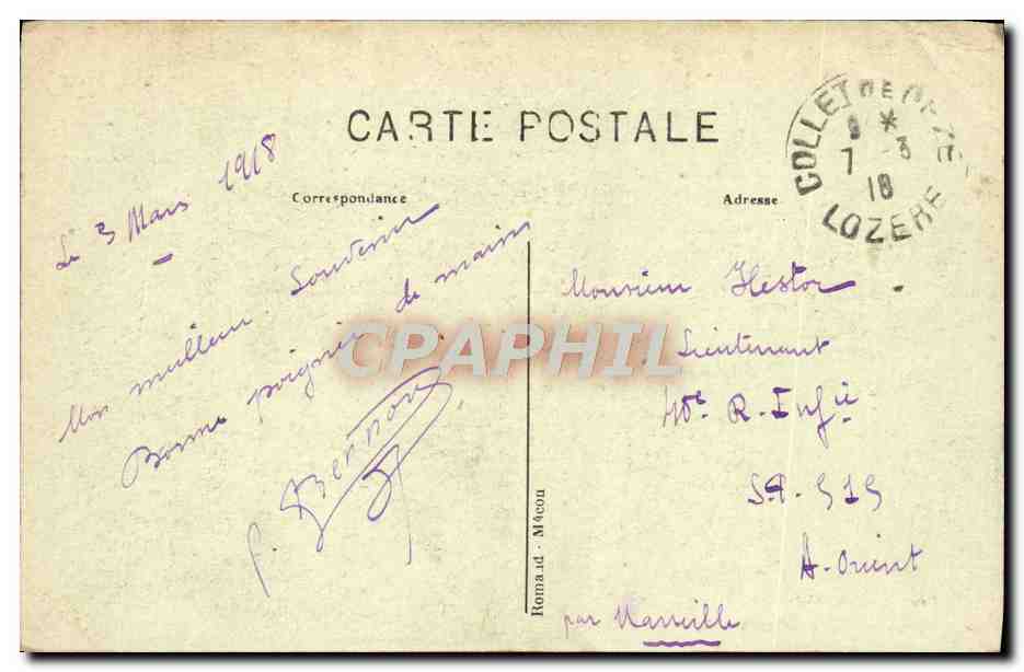 COLLET-de-DÉZE — Les Ecoles et la route — Brunel, photo Alais — Reverso