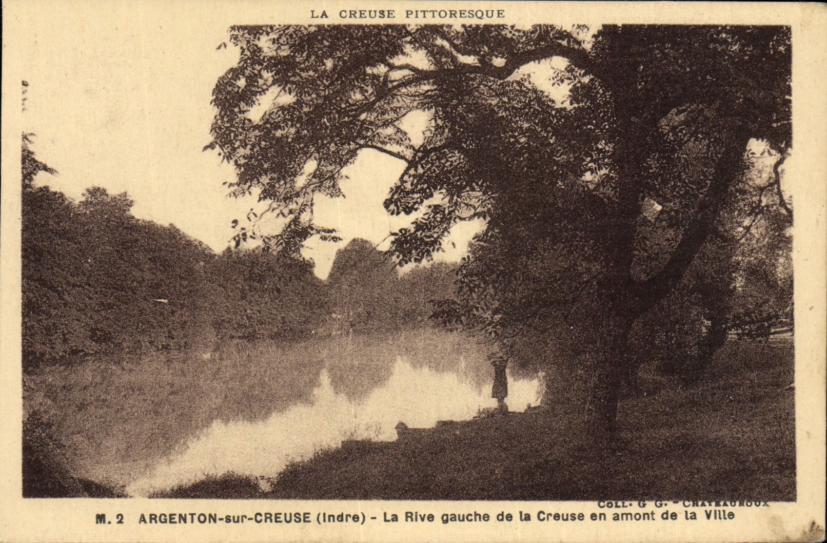 Argenton-sur-Creuse (Indre) — La rive gauche de la Creuse en amont de la ville — Coll. G.G. Châteauroux, n° M.2