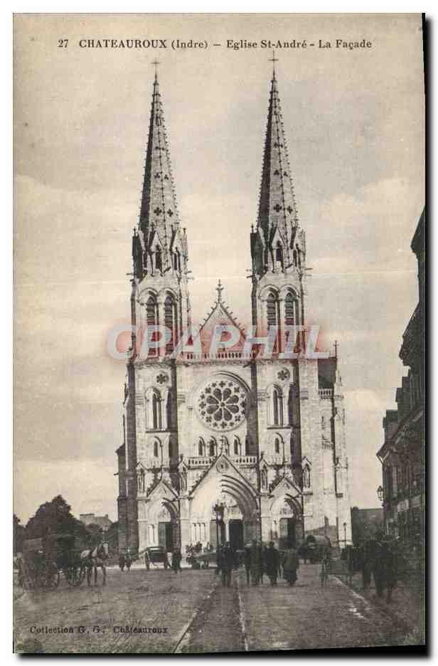 CPA Chateauroux Eglise St Andre La Facade