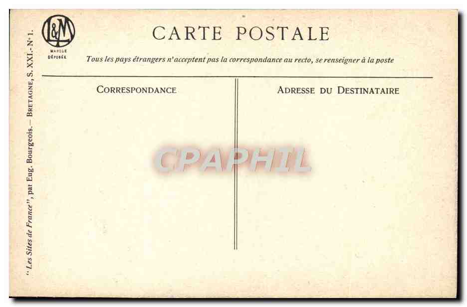 CPA Les Sites De France Par Eug Bourgeois Bretagne — Verso