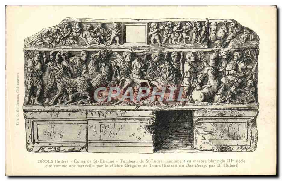 CPA Deols Eglise De St Etienne Tombeau De St Ludre