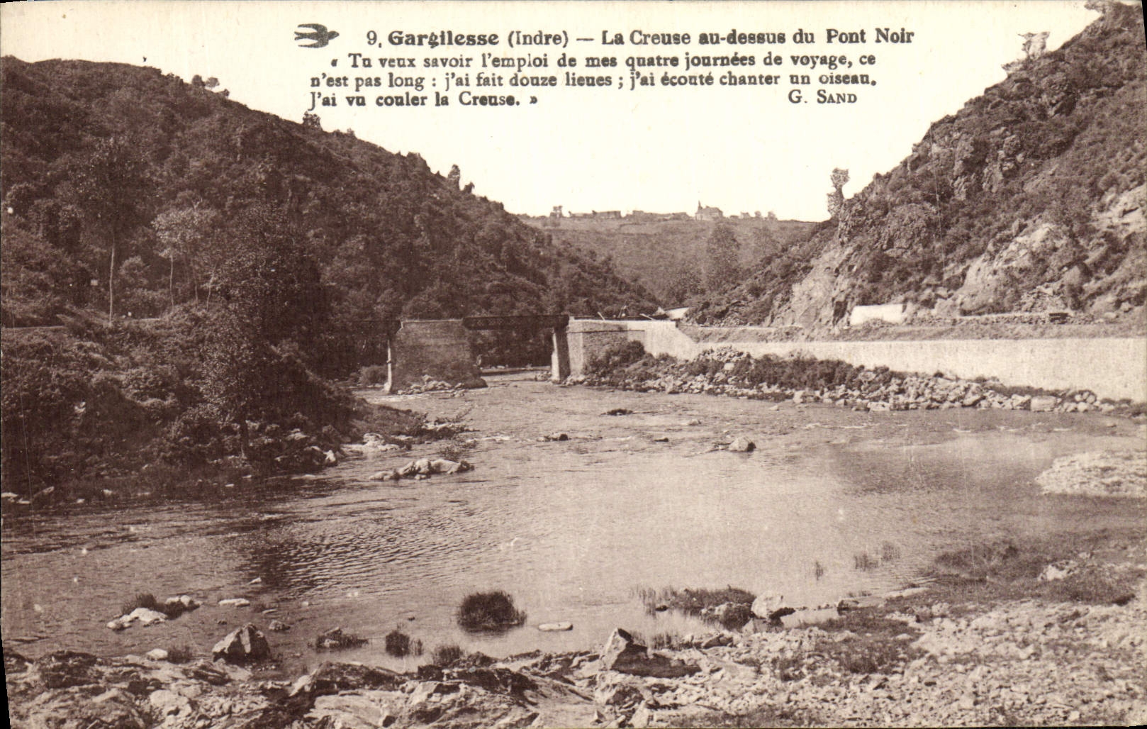 CPA Gargilesse La Creuse Au Dessus Du Pont Noir