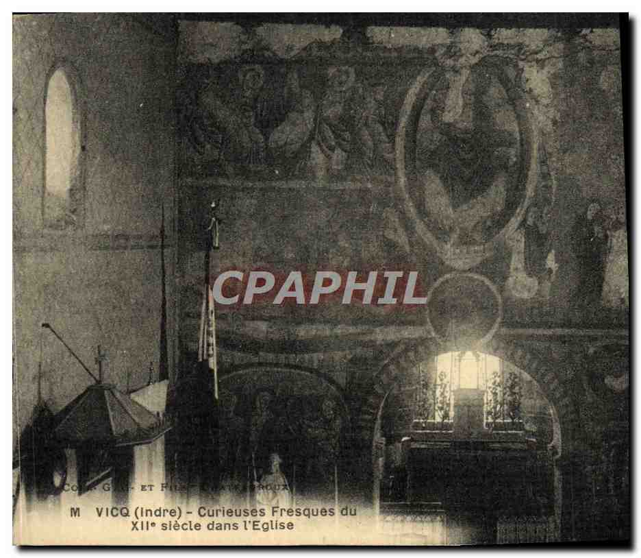 M Vicq (Indre) — Curieuses Fresques du XIIe siècle dans l'Église — C. G. et Fils, Éditeurs