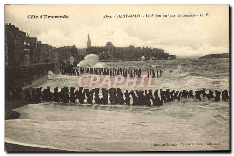 Saint-Malo - Le Sillon un jour de Tempête - G. F.