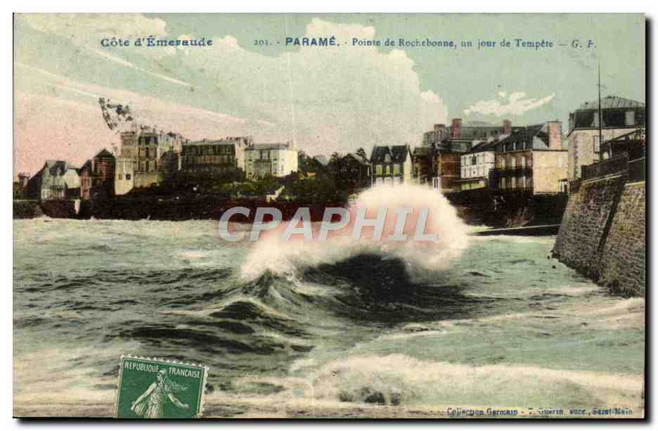 Pointe de Rochebonne, un jour de Tempête — G. F. — Côte d'Émeraude