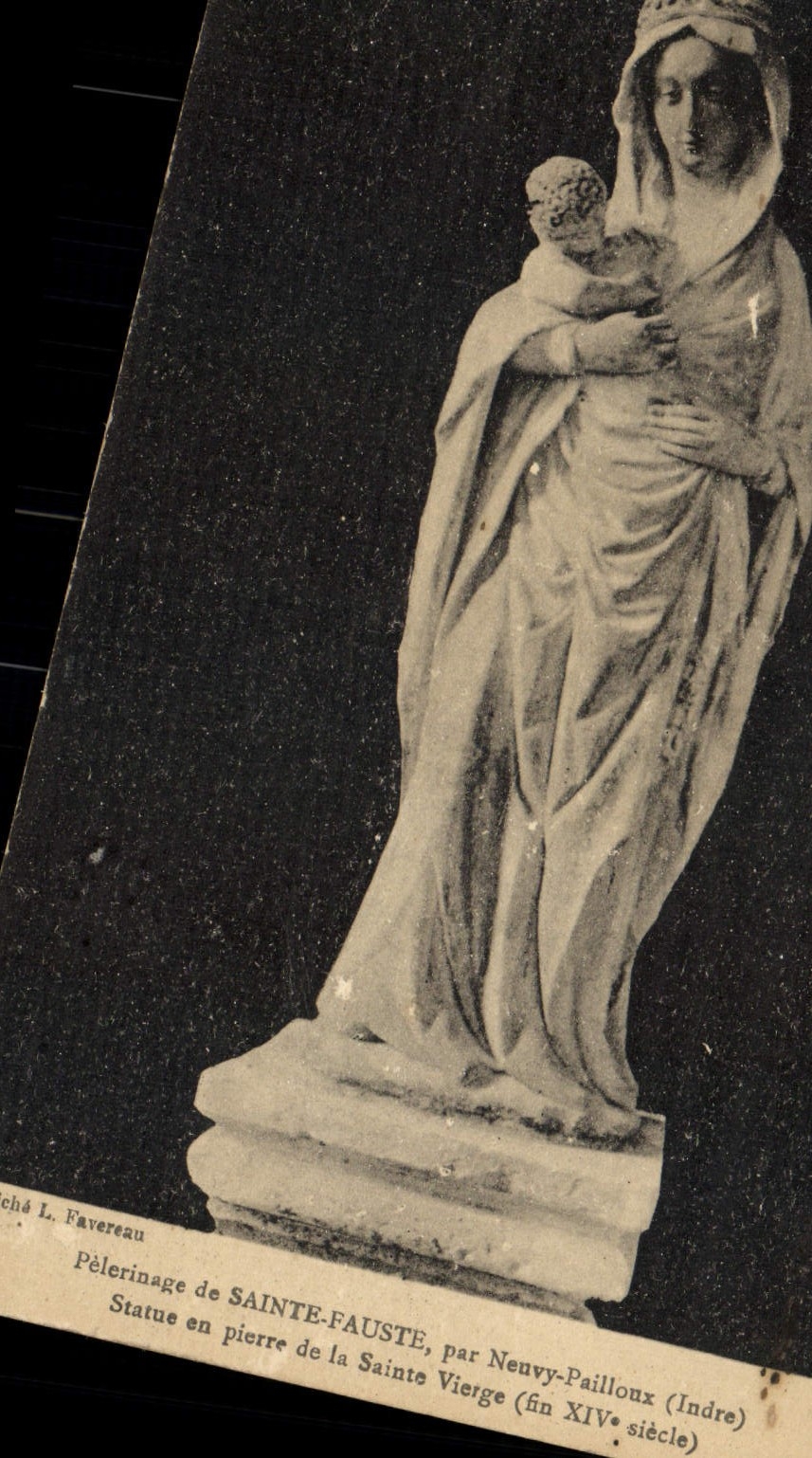 CPA Pelerinage De Saint Fauste Par Neuvy Pailloux Statue De Pierre De La Sainte Vierge