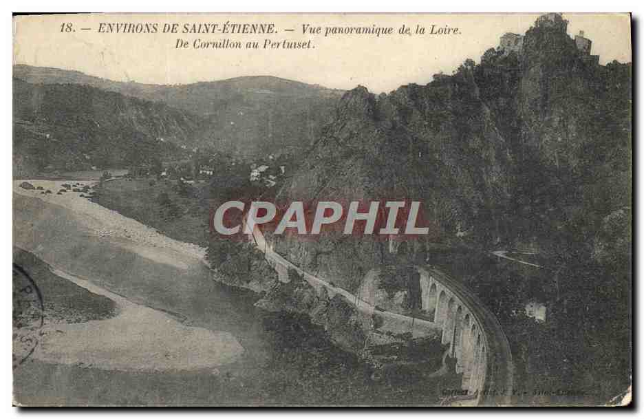 Um Saint-Étienne — Panoramablick auf die Loire. Von Cornillon bis Pertusset — Verlag Jules F. V. — Saint-Étienne