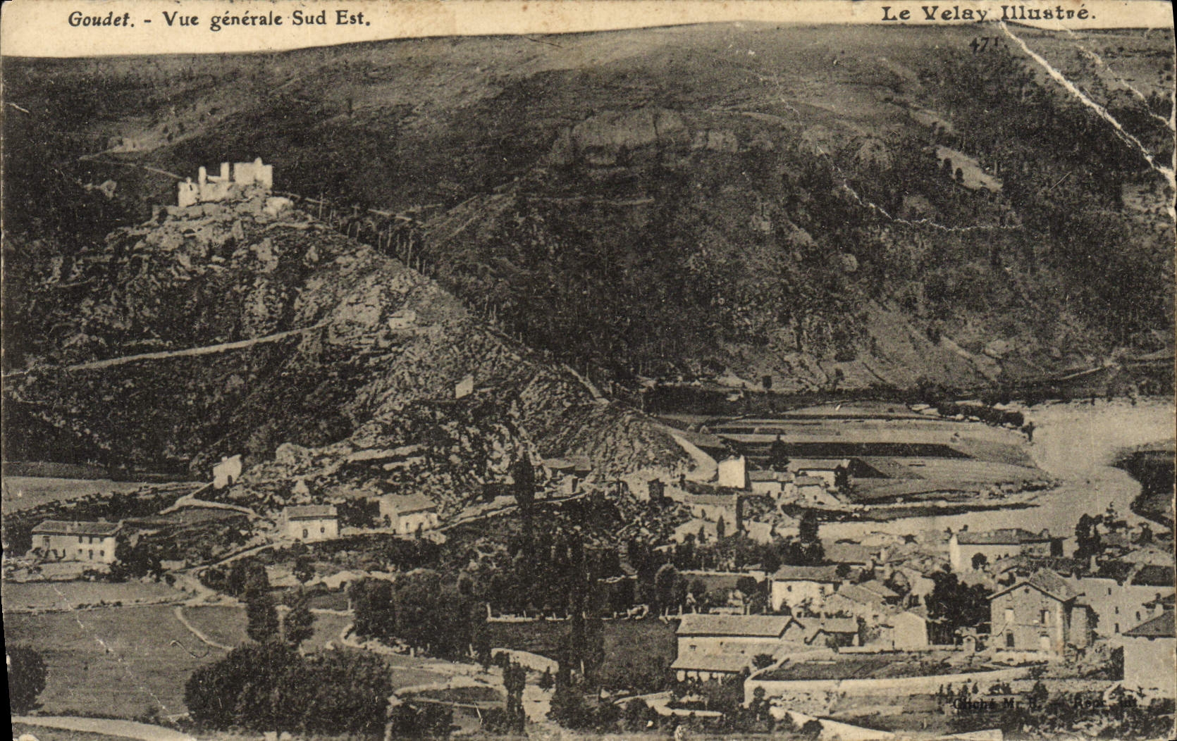 CPA Goudet Vue Generale Sud Est Le Velay Illustre