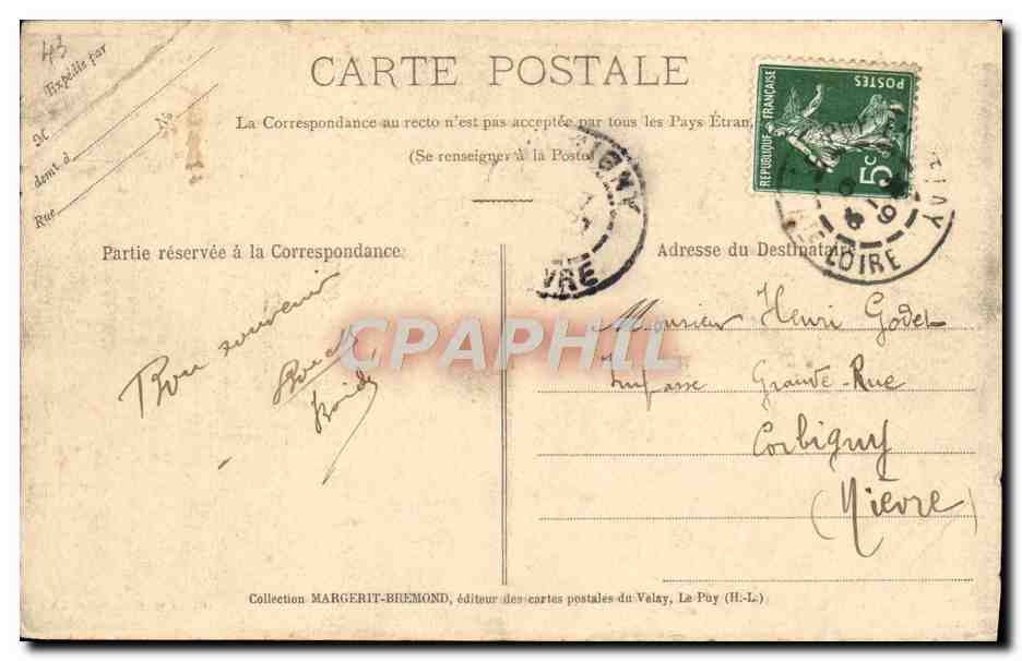 CPA Goudet Vue Generale Sud Est Le Velay Illustre — Rückseite