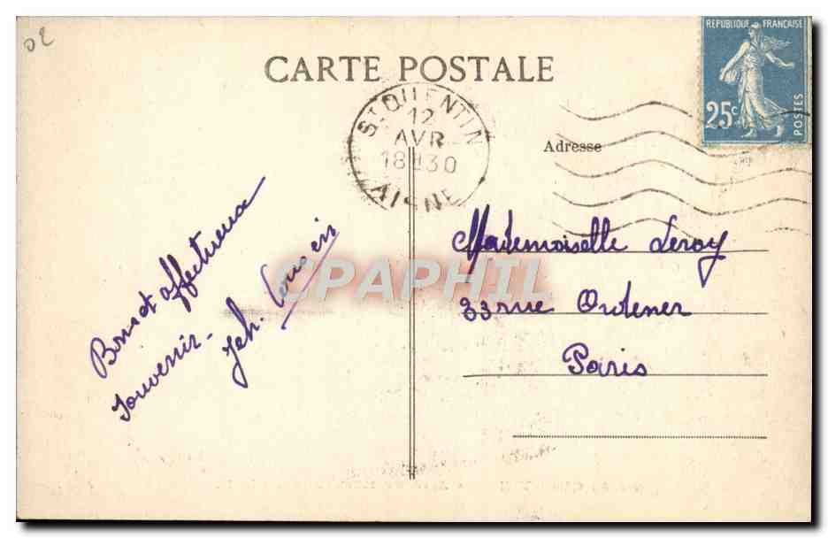 St-Quentin — Le Jardin d'Horticulture — L. D. — n°20 — Reverso