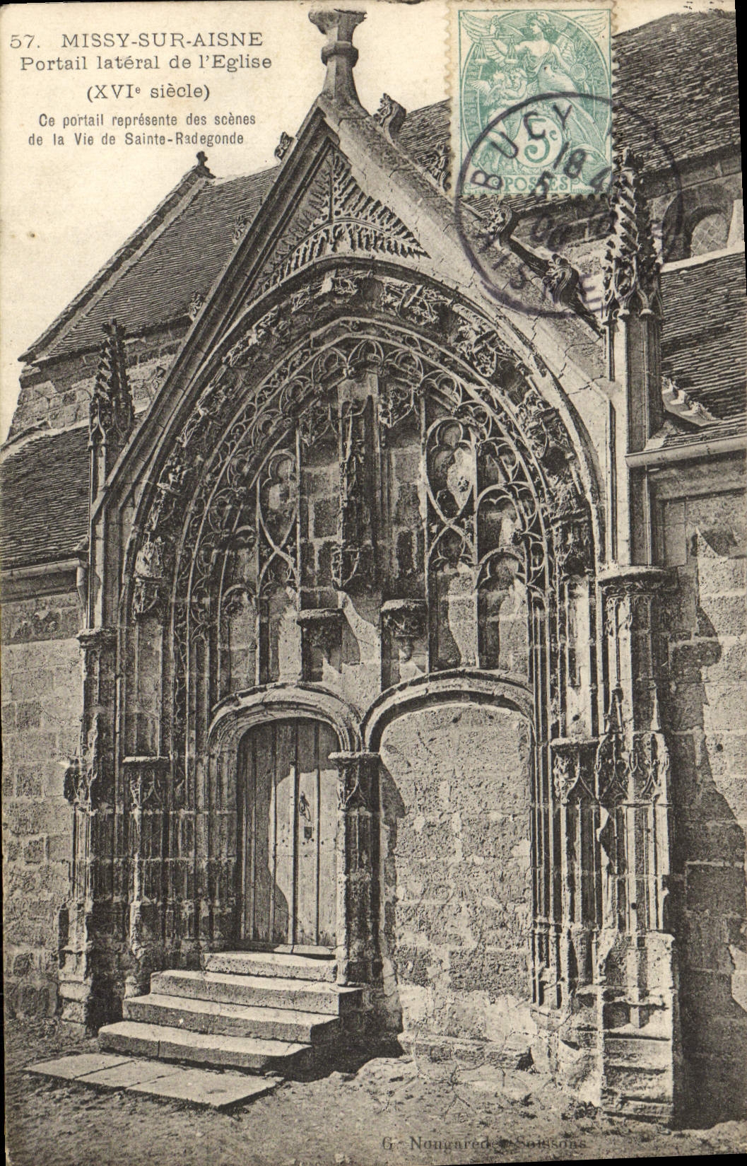 Missy-sur-Aisne — Portail latéral de l'église (XVIe siècle) — G. Naugared, Saint-Quentin