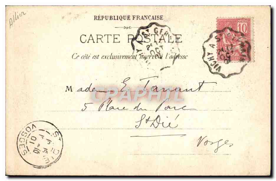 CPA Vichy Chateau De Randan — Rückseite