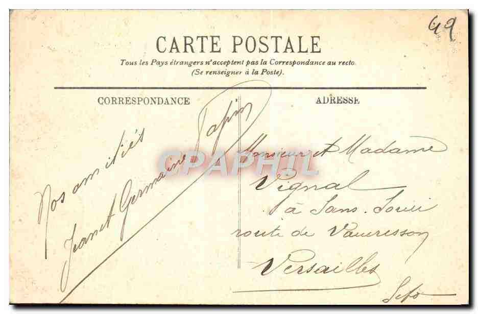 CPA Angers L'Hotel De Ville — Rückseite