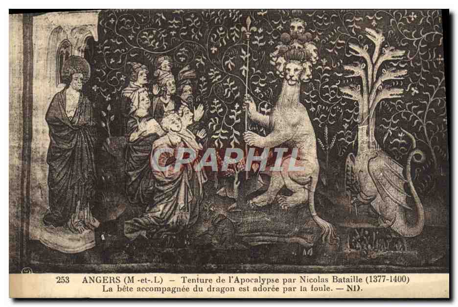 CPA Angers Tenture De l'Apocalypse Par Nicolas Bataille la bete accompagnee du dragon est adoree par la foule