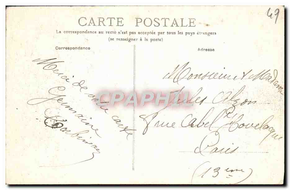CPA Saumur Entree Du Jardin Des Plantes — Rückseite