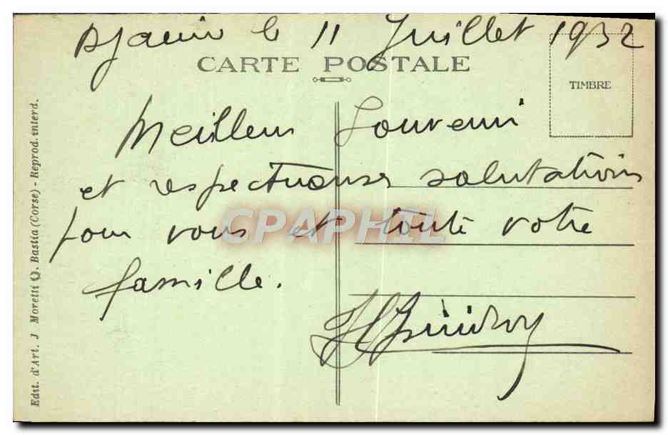 CPA Ajaccio La Citadelle Enfants — Rückseite