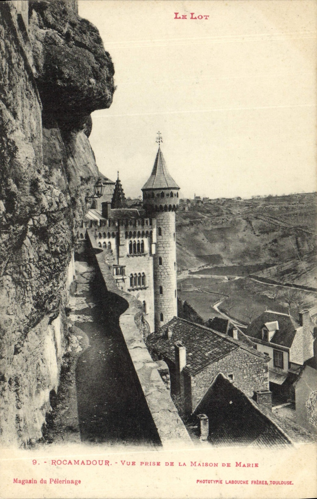 Rocamadour — Vue prise de la Maison de Marie — Phototypie Labouche Frères, Toulouse