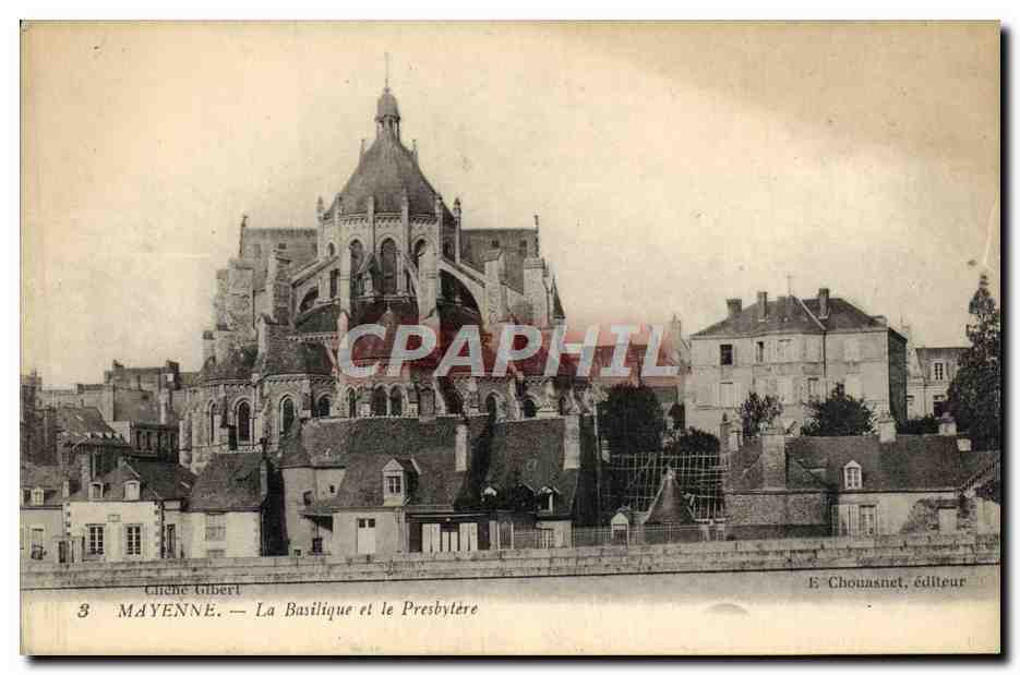 CPA Mayenne La Basilique Et Le Presbytere