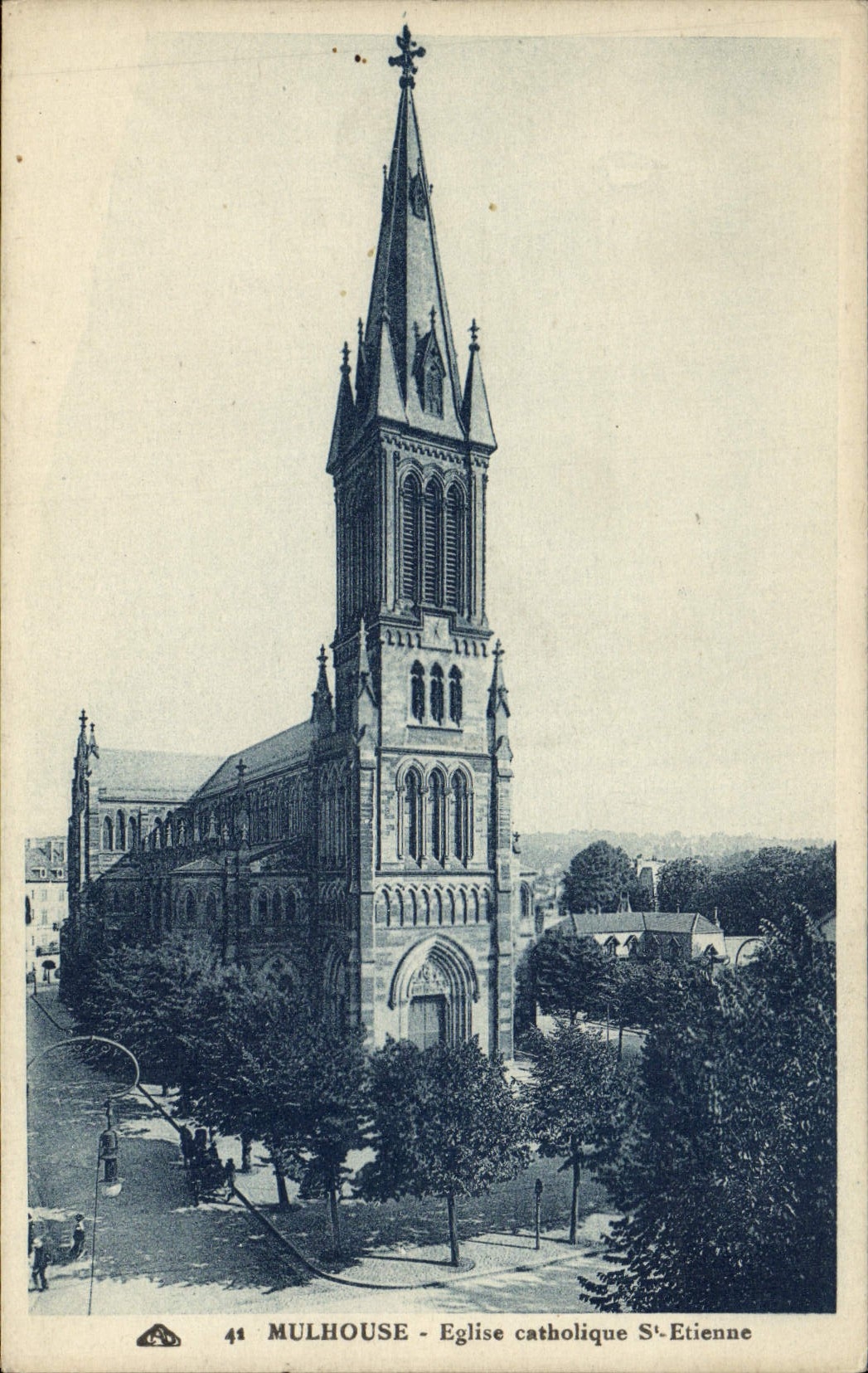CPA Mulhouse Eglise Catholique St Etienne
