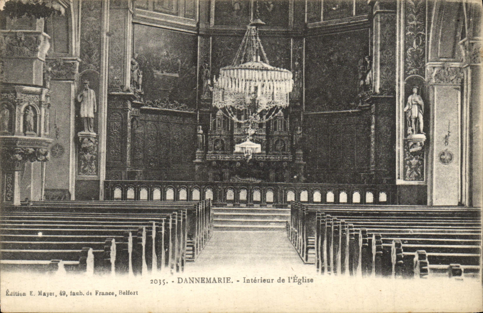 CPA Dannemarie Interieur De L'Eglise