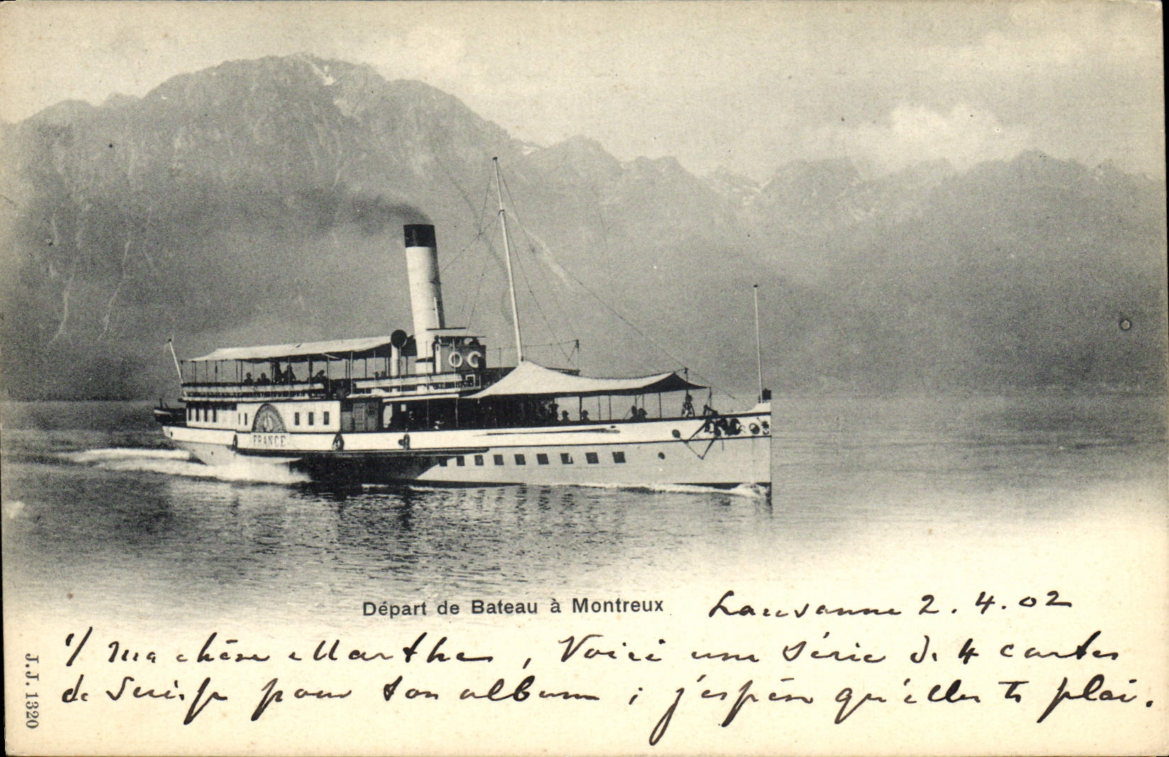 CPA Depart De Bateau A Montreux
