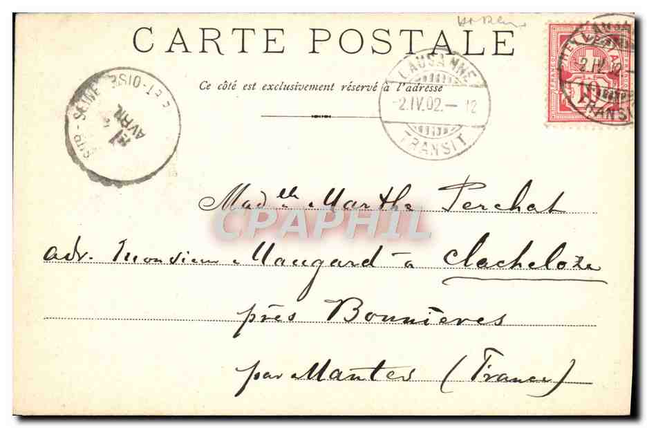 CPA Depart De Bateau A Montreux — Rückseite