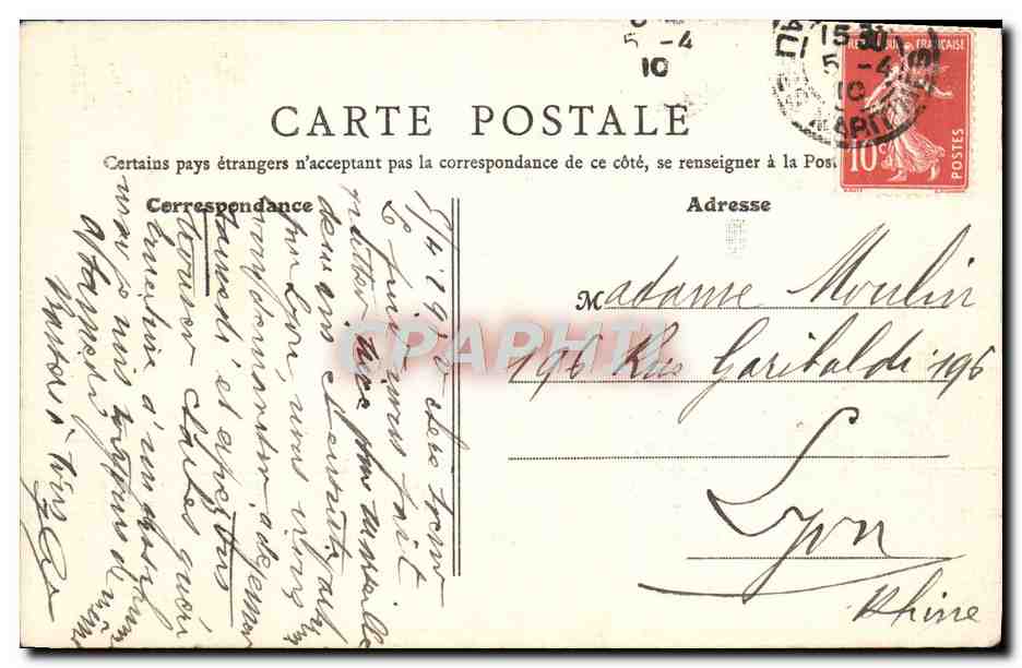 CPA Nice Le Monument Du Centenaire (carte toilee) — Rückseite