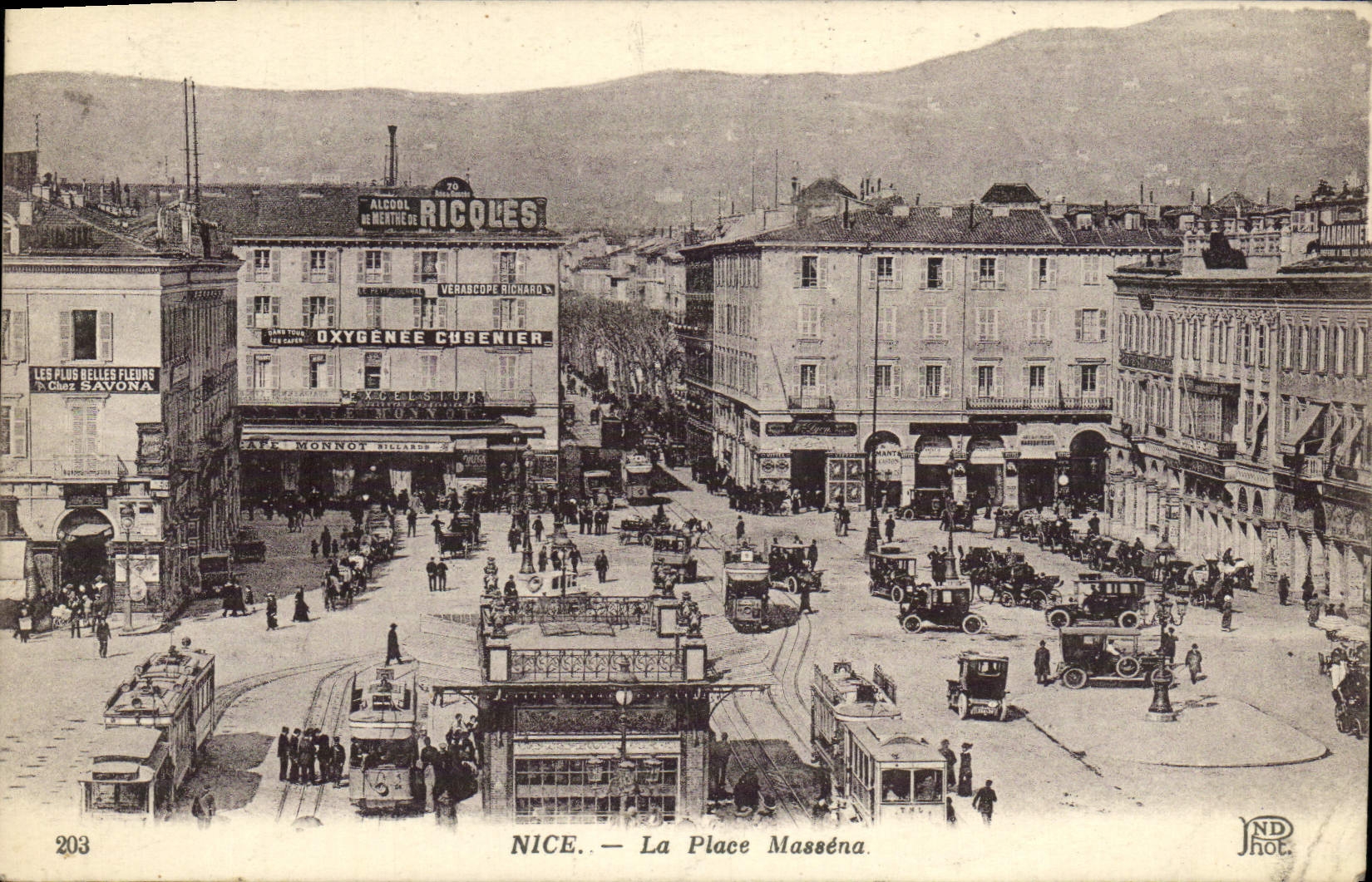 CPA Nice La Place Massena Tramway