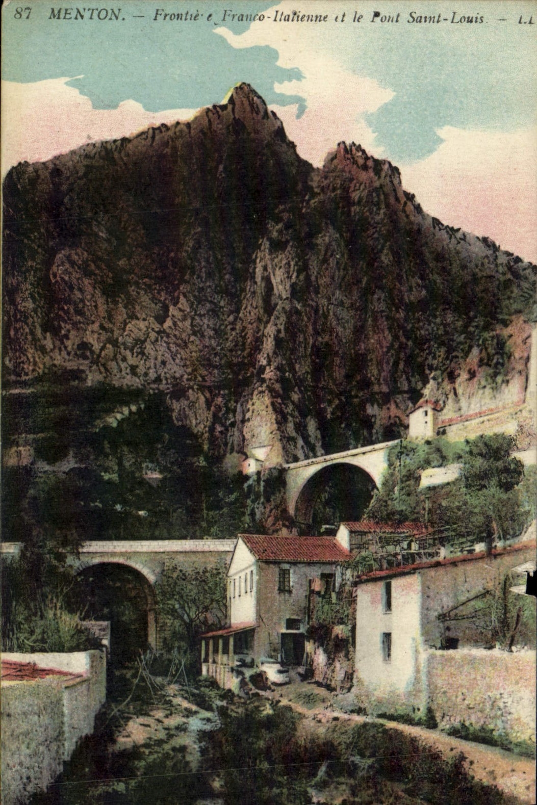 Menton — Frontière Franco-Italienne et le Pont Saint-Louis — L.A. n°87