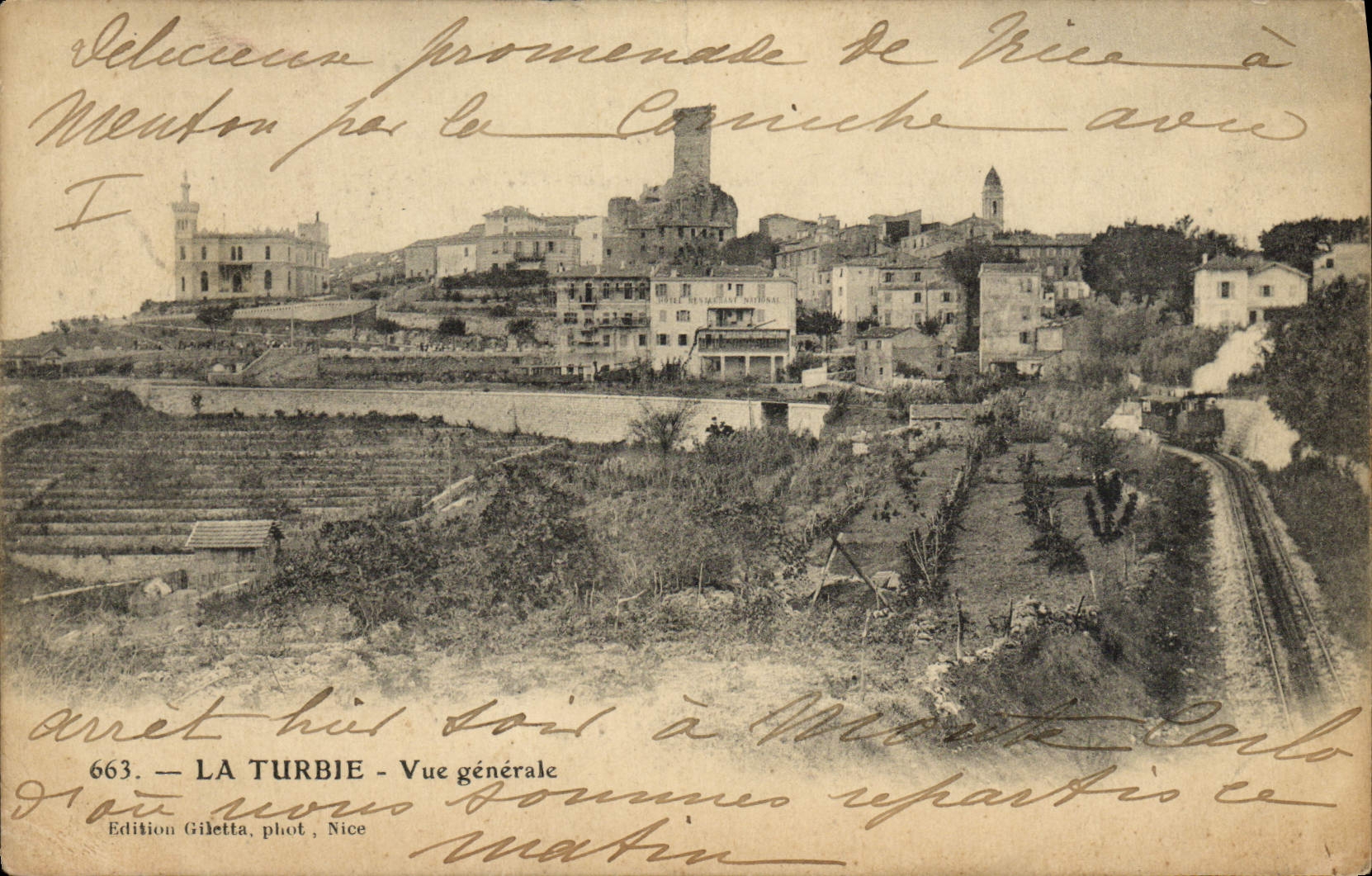 La Turbie — Vue générale — Édition Giletta, Nice, n° 663