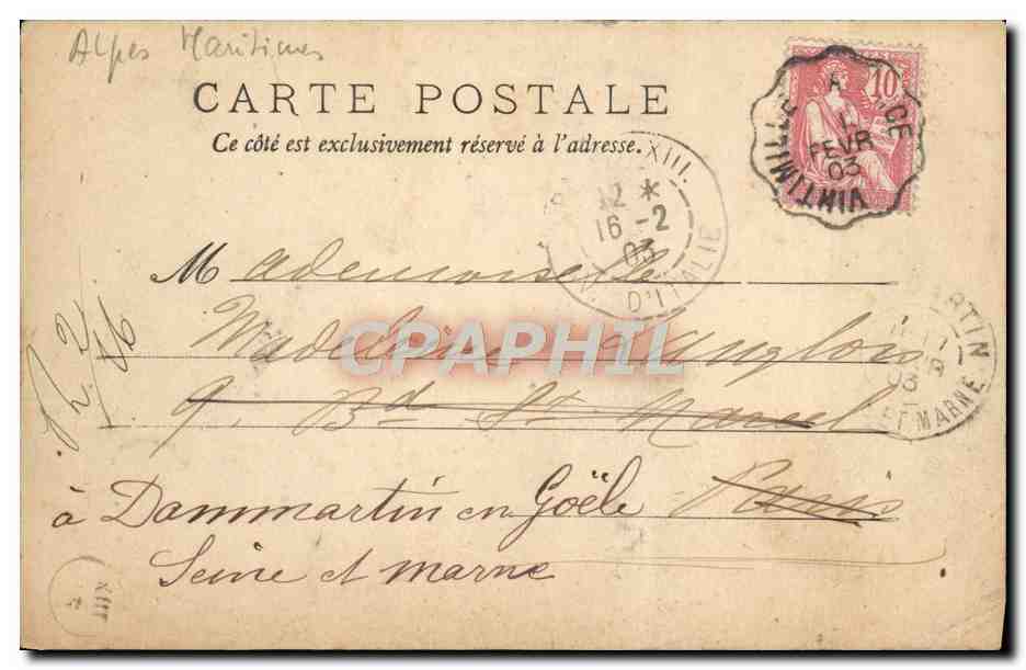 La Turbie — Vue générale — Édition Giletta, Nice, n° 663 — Reverso