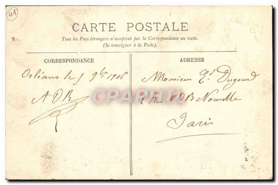 CPA Chambord Le Chateau — Verso