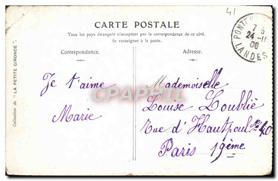 CPA Chambord — Verso