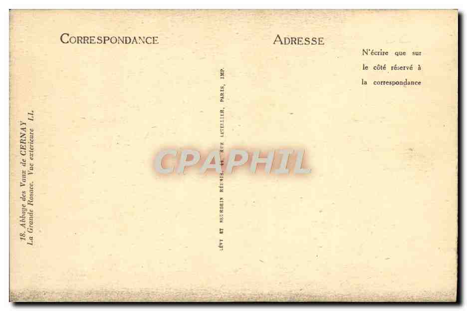 CPA Abbaye Des Vaux De Cernay — Back
