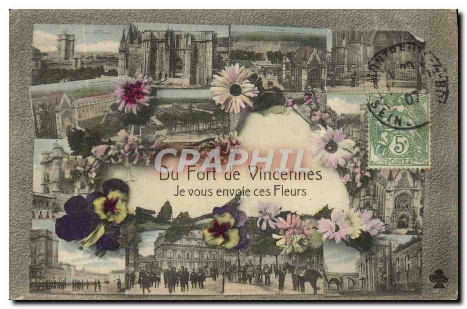 Du Fort de Vincennes — Fleurs — éditeur inconnu, n° de série non visible
