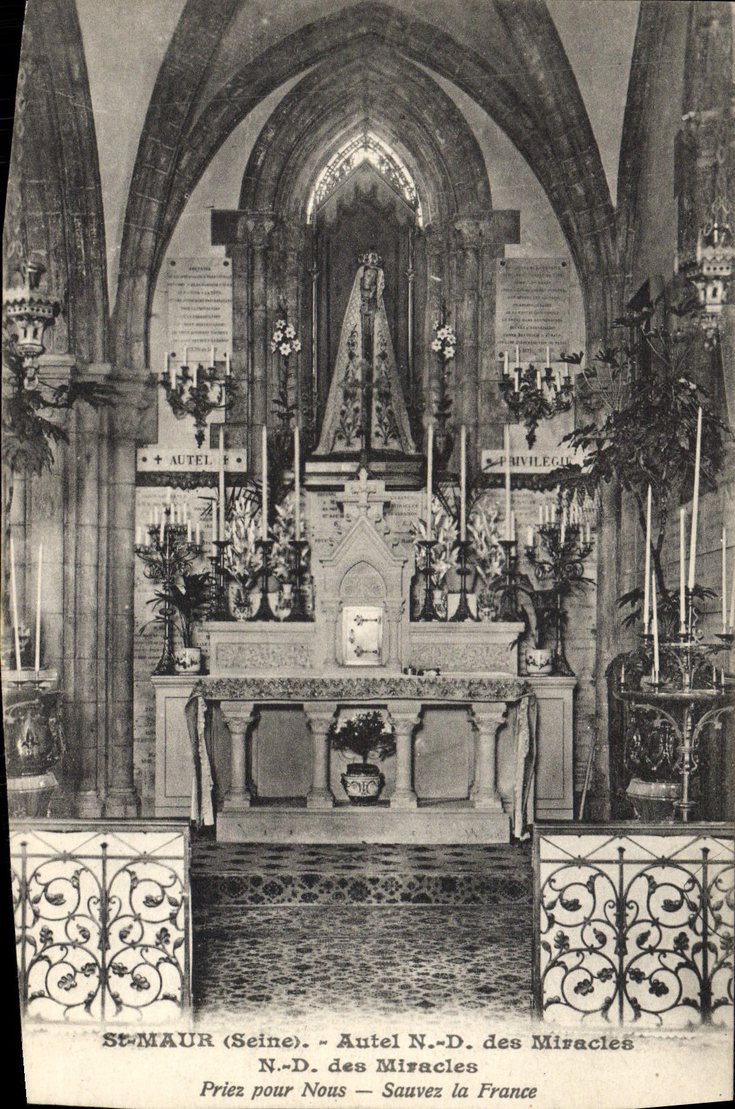 Antike Ansichtskarte St Maur Altar ND Des Miracles