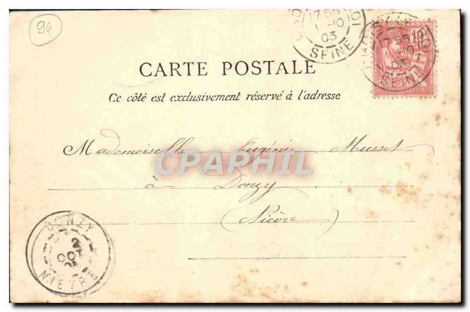 CPA Choisy Le Roi Le Chateau Nouvelle Mairie — Back
