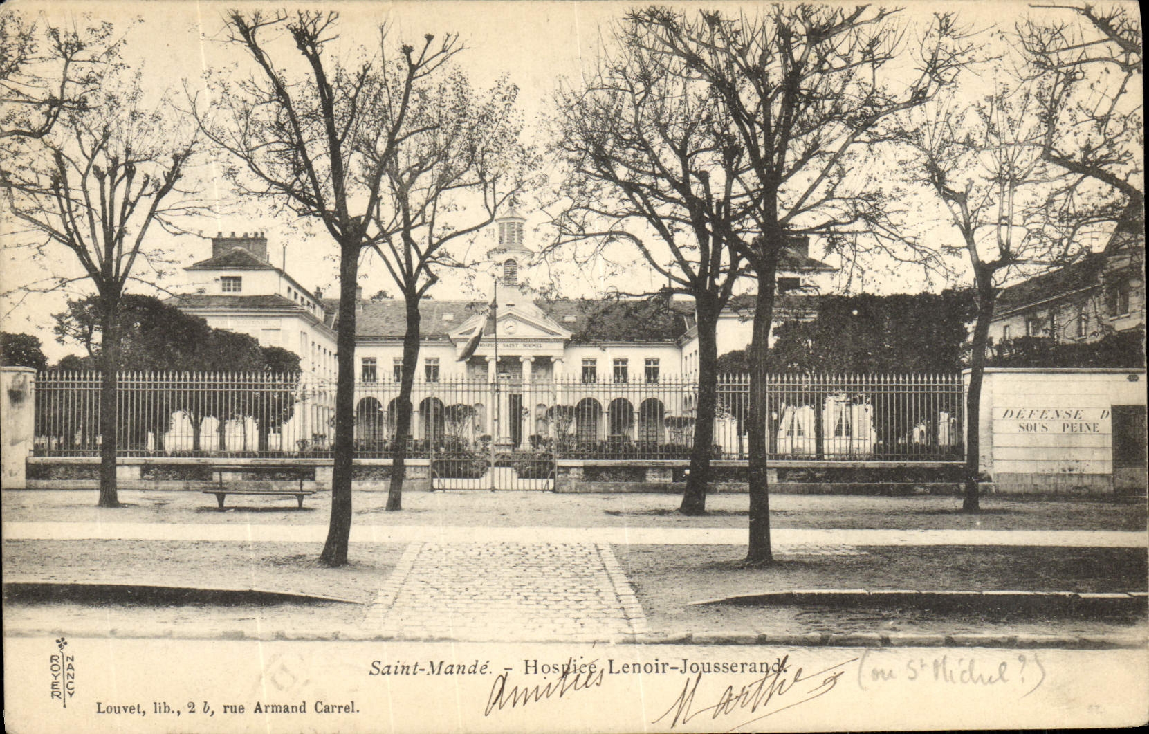CPA Saint Mande Hospice Lenoir Jousserand