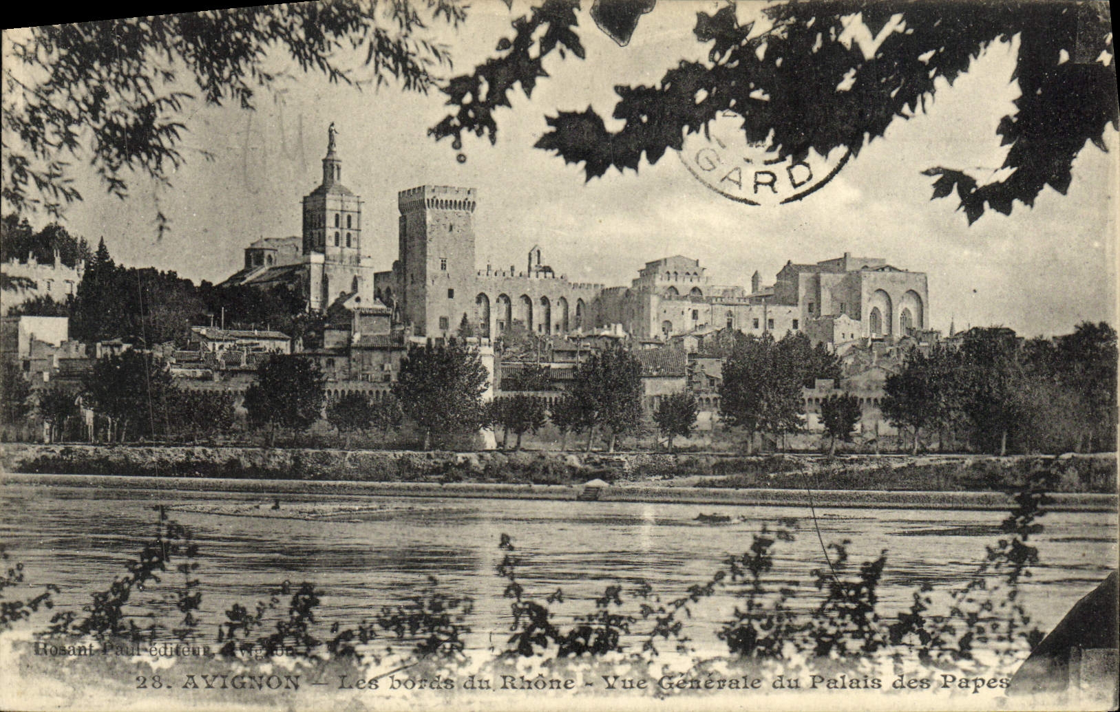 CPA Avignon Les Bords du Rhone Vue Generale du palais des Papes