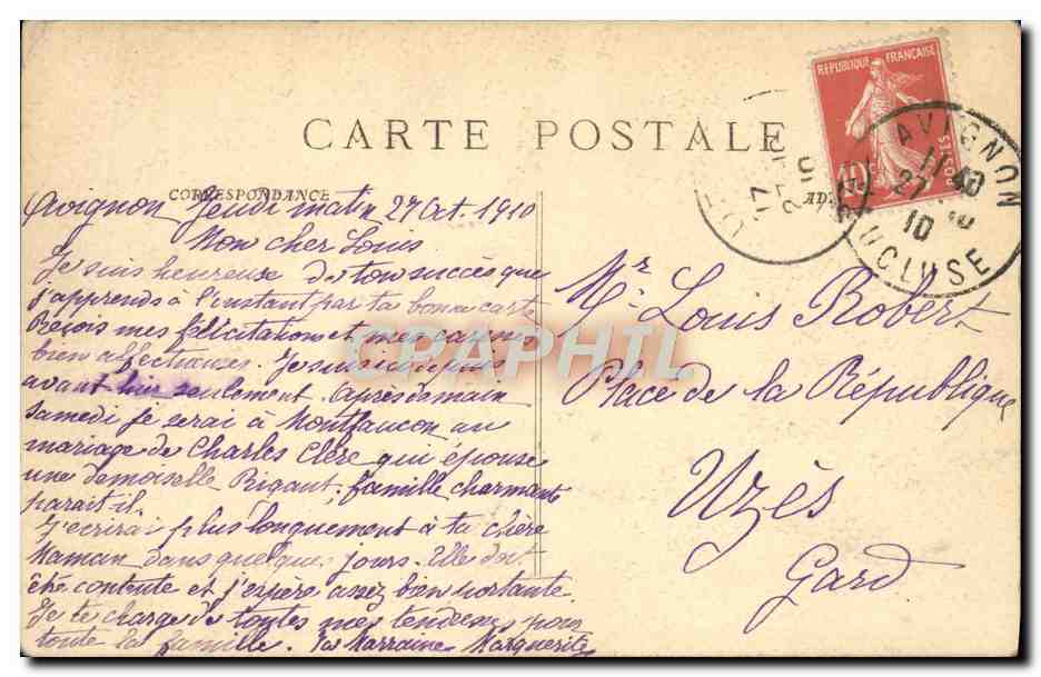 CPA Avignon Vue Generale Prise de la Barthetasse — Verso