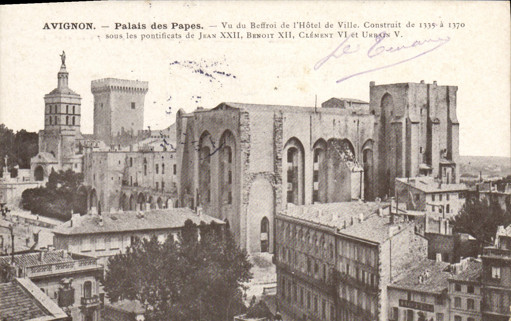 CPA Avignon Le Palais des Papes Entree Principale
