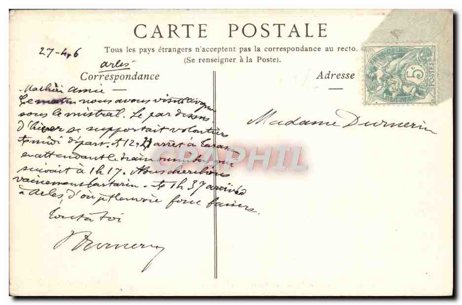 CPA Avignon Le Palais des Papes — Verso