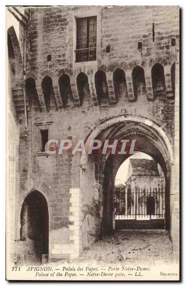 CPA Avignon Palais des Papes Porte Notre Dame