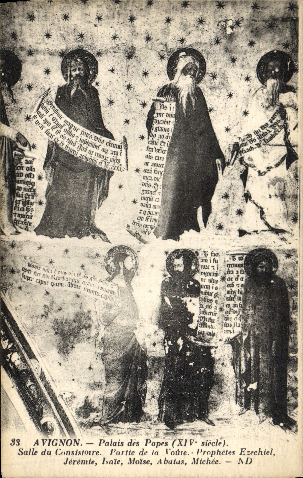 CPA Avignon Palais des Papes Charles Salle du Consistoire Partie de la Voute Prophetes Ezechiel Jeremie Isaie Moise 